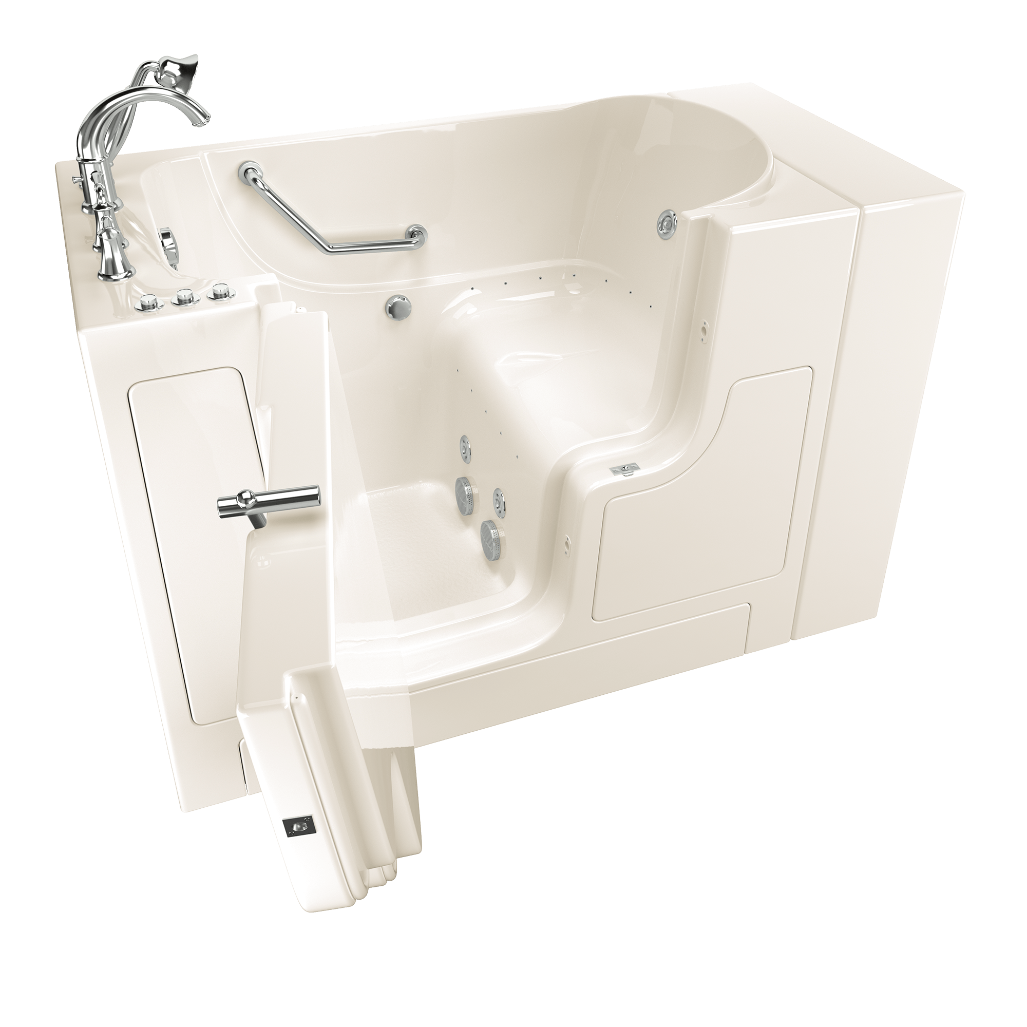 Gelcoat Value Series 30 x 52 -Inch Walk-in Tub With Combination Air Spa and Whirlpool Systems - Left-Hand Drain With Faucet